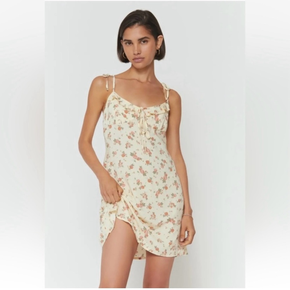 Spiritual Gangster All Day Challis Cami Dress Yellow Bella Rose Print NWT SZ S
